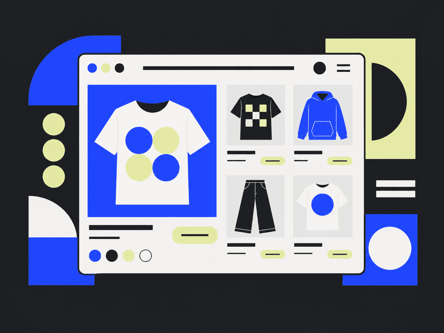 Conceptual illustration of a fashion ecommerce storefront